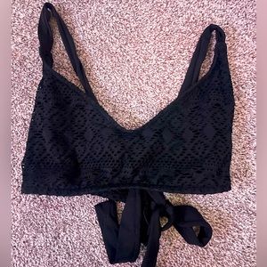 Black Bikini Cross Back Top